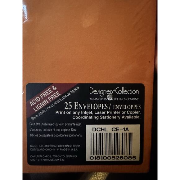 Vintage Orange Envelopes American Greetings Designer Collection Pack of 25 - Picture 3 of 3